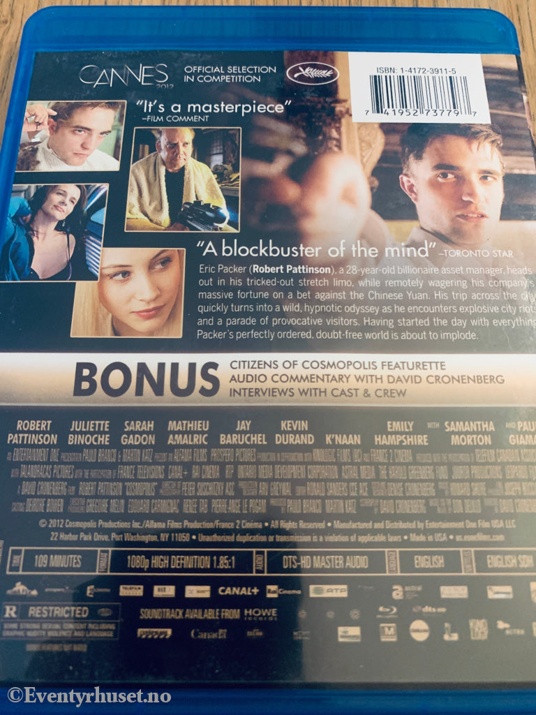 Cosmopolis (2012). Blu-Ray.