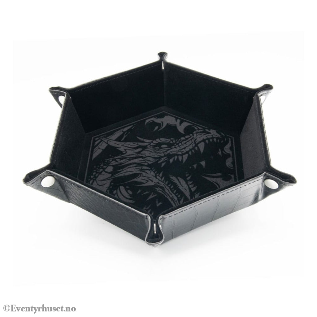 CritStones Folding Dice Tray Dragon Skin Edition Black Games