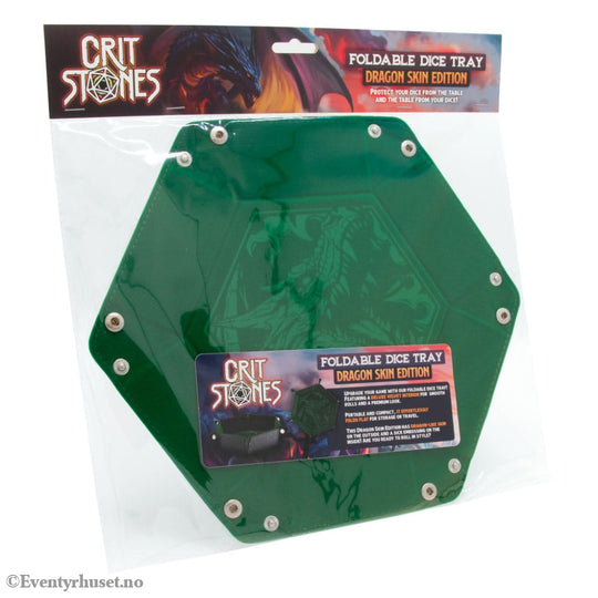 CritStones Folding Dice Tray Dragon Skin Edition Green Games