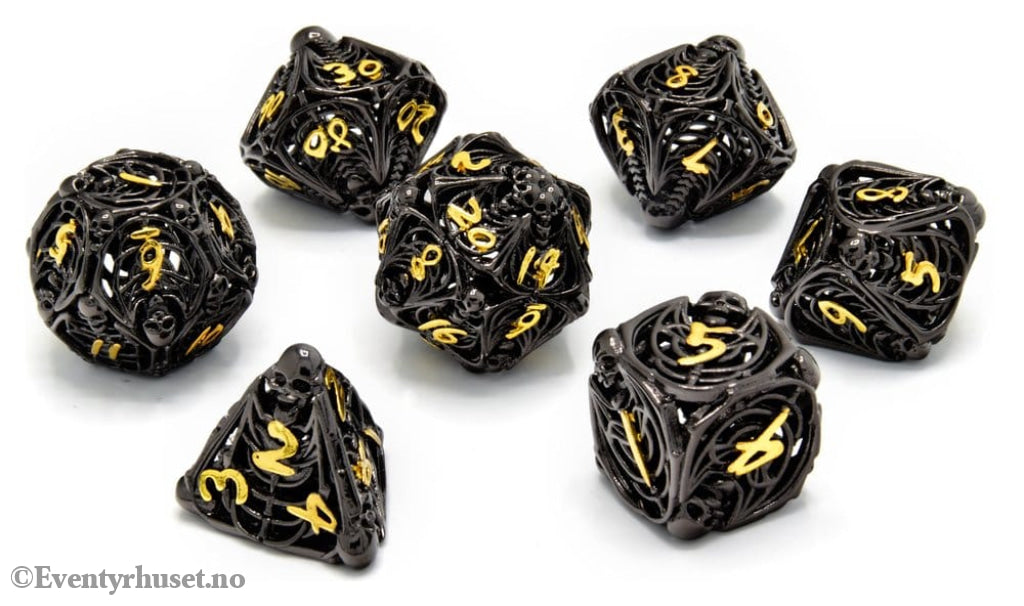 CritStones Hollow Metal Dice Set Soulreaper Gold (7) Games