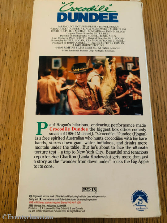 Crocodile Dundee 1986 .VHS slipcase.