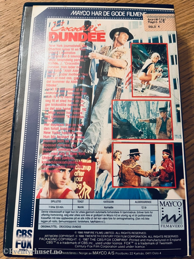 Crocodile Dundee. 1987. Vhs Big Box. Box