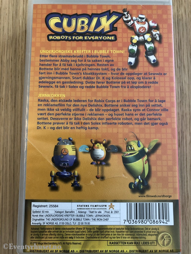Cubix 2. Underjordiske Krefter I Bubble Town / Jernkokken. 2001. Vhs. Vhs