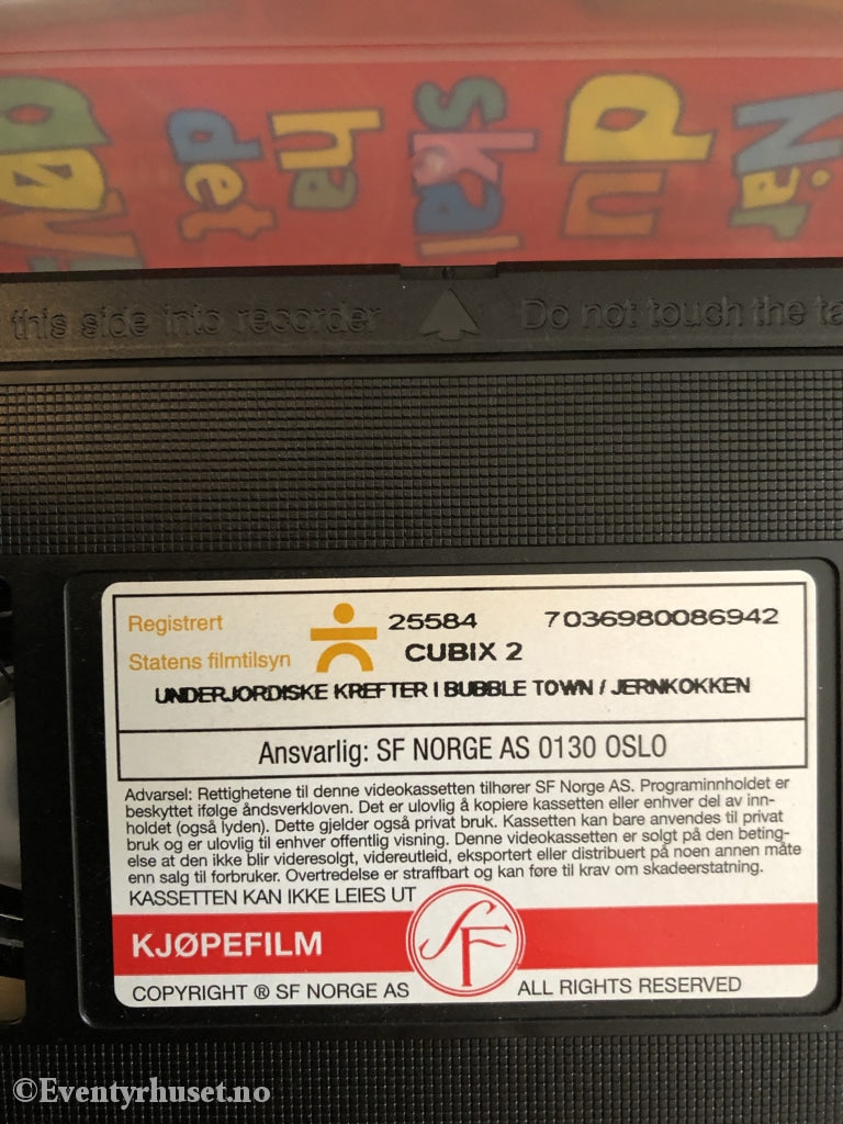 Cubix 2. Underjordiske Krefter I Bubble Town / Jernkokken. 2001. Vhs. Vhs