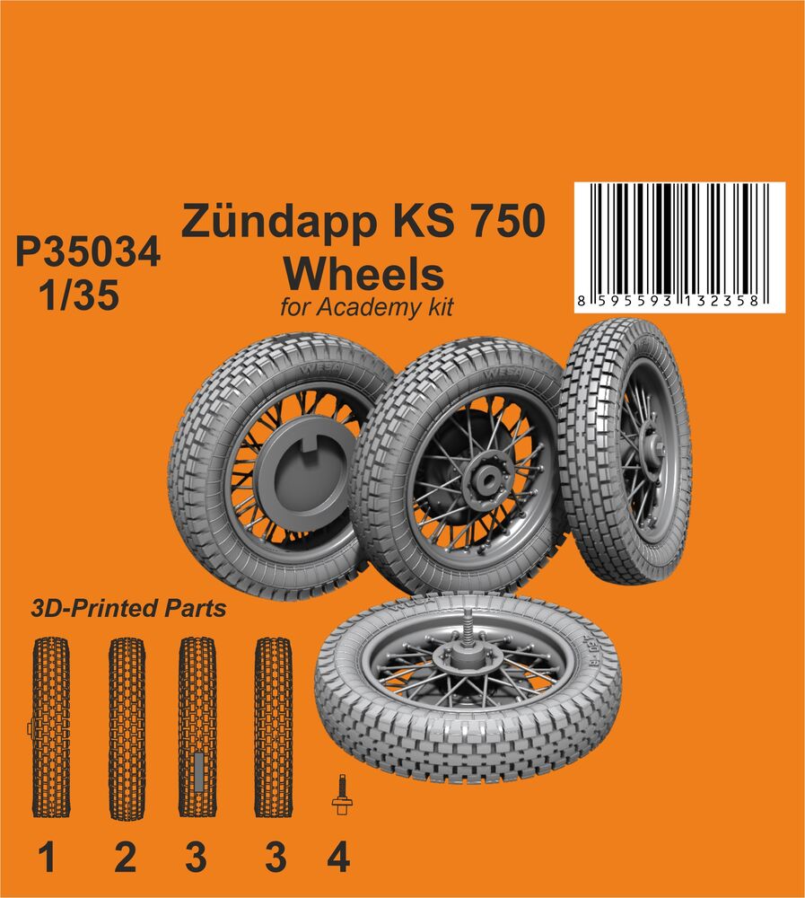 Zündapp KS 750 Wheels  / for Academy kit