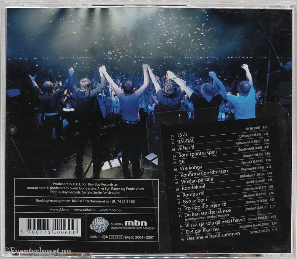 D.D.E. - 15 år live (2007). Musikk-CD.