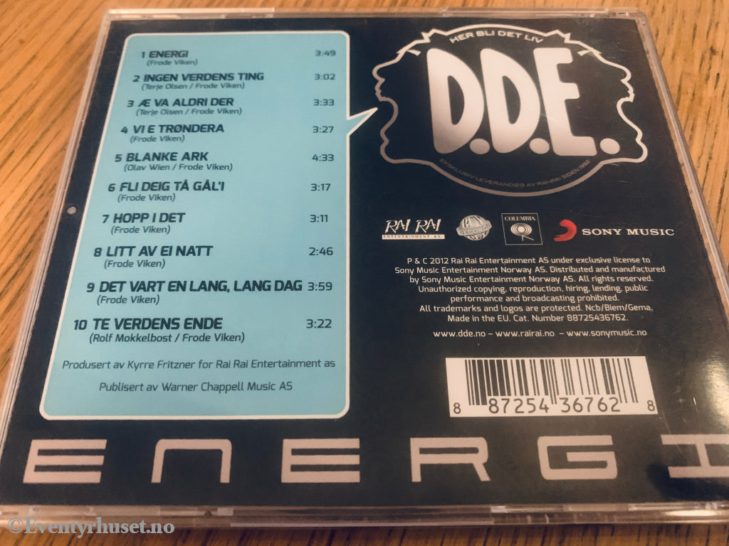 D.D.E. - Energi, 1995. CD.