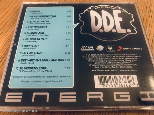 D.D.E. - Energi, 1995. CD.