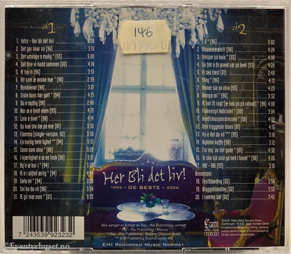 D.D.E. - Her bli det liv! De Beste 1992–2002 (2002). Musikk-CD.