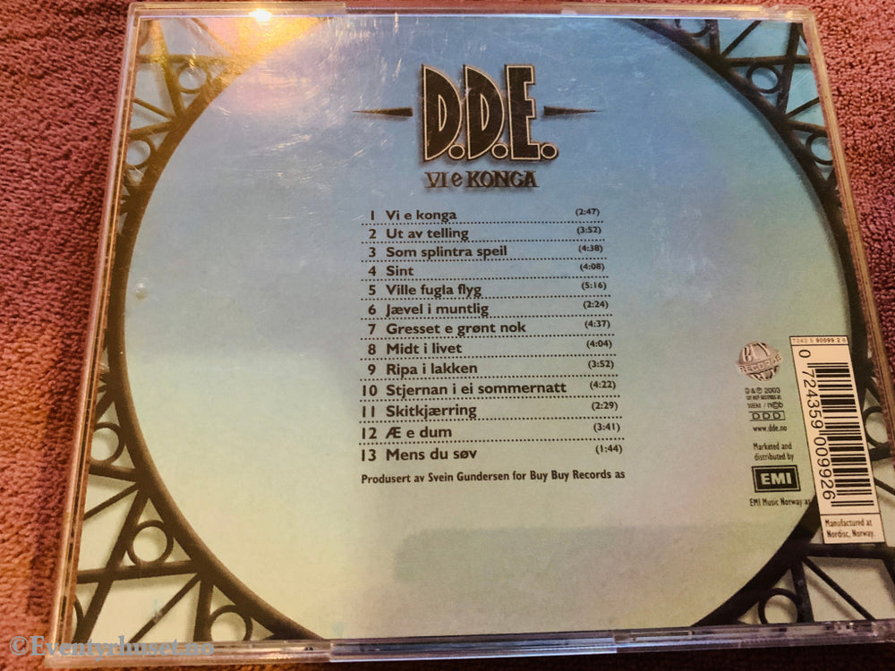 D.D.E. - Vi E Konge. CD.