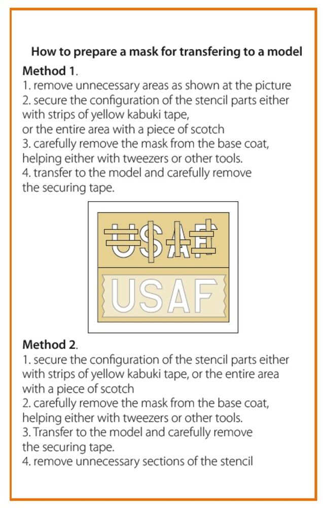 F-86A pre-cut patterns for numbers and lettering painting mask for CP4824 kit