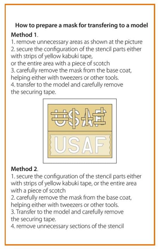 F-86A pre-cut patterns for numbers and lettering painting mask for CP4824 kit
