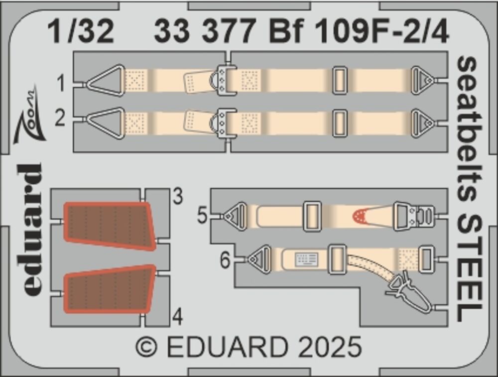 Bf 109F-2/4 seatbelts STEEL  HOBBY 2000 / HASEGAWA
