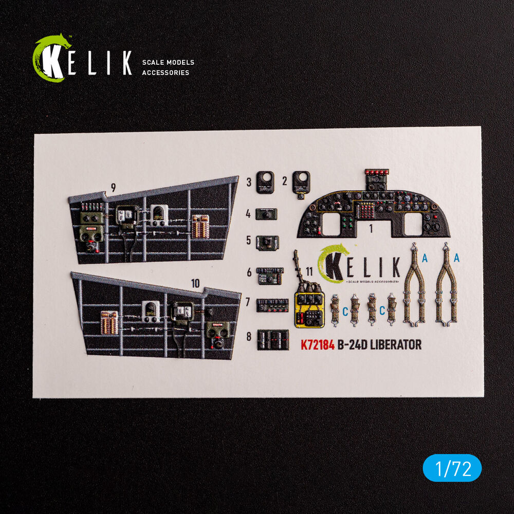 B-24D Liberator - interior 3D decals for Hasegawa kit