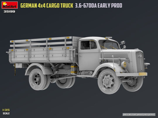 German 3t 4x4 Cargo Truck 3.6-6700A Early Prod