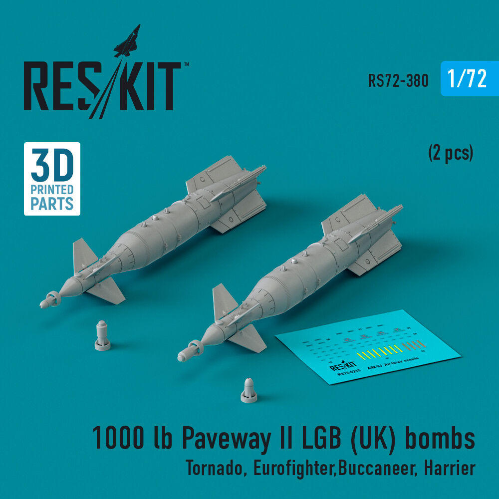 1000 lb Paveway II LGB (UK) bombs (2 pcs) (Tornado, Eurofighter,Buccaneer, Harrier) (3D Printed)