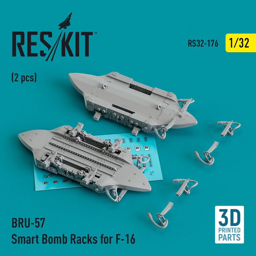 BRU-57 Smart Bomb Racks for F-16 (2 pcs) (3D Printed)