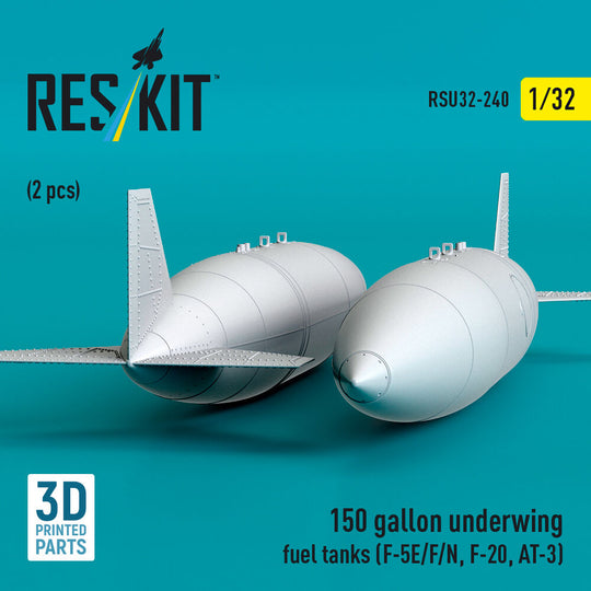 150 gallon underwing fuel tanks (F-5E, F, N, F-20, AT-3) (2 pcs) (3D Printed)