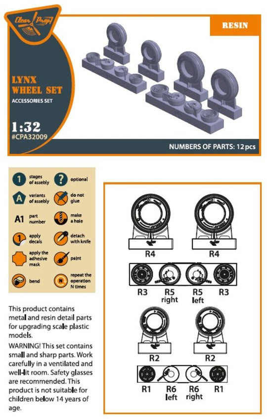 Lynx wheel set for Revell kits