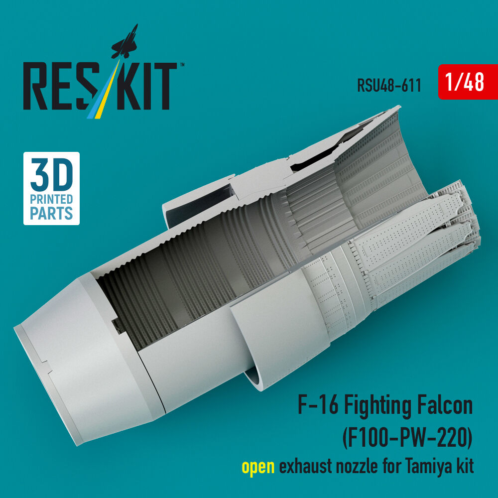 F-16 Fighting Falcon (F100-PW-220) open exhaust nozzle for Tamiya kit (3D Printed)