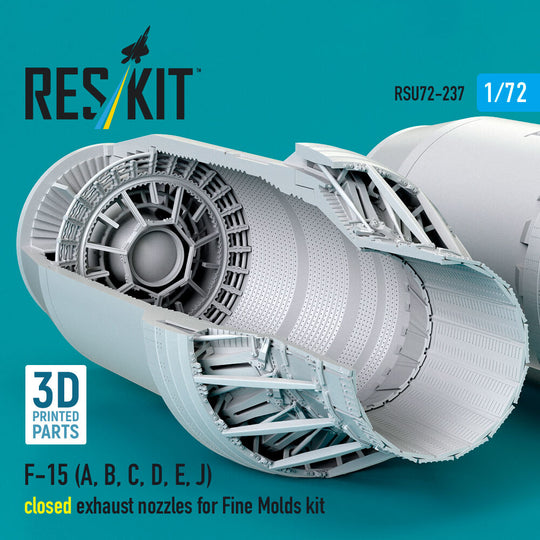 F?15 Eagle/Strike Eagle (A,B,C,D,E early,J) F100-PW-220 closed exhaust nozzles for Fine Molds kit (3D Printed)