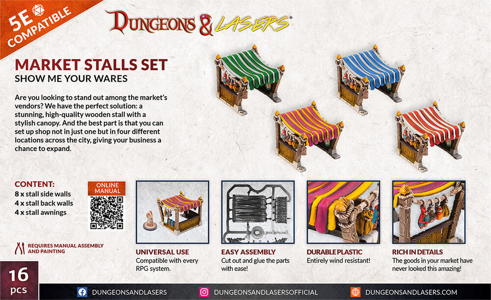 Dungeons & Lasers Expansion Set: MARKET STALLS SET