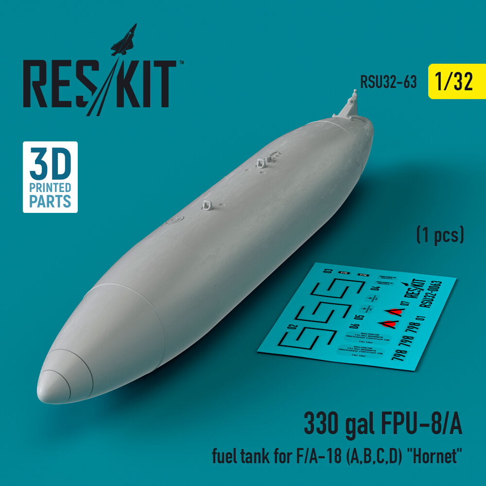 330 gallon FPU-8/A fuel tank for F/A-18 (A,B,C,D) Hornet (1 pcs) (3D Printed)