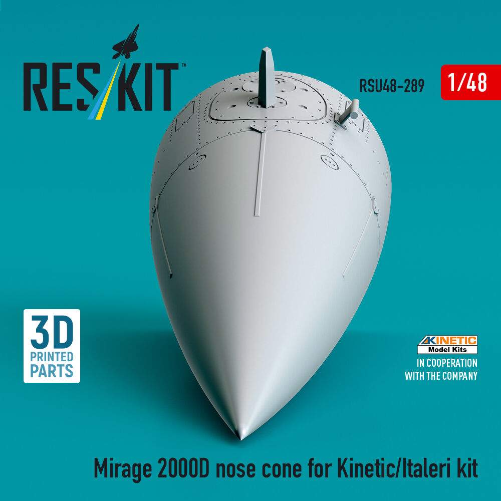 Mirage 2000D nose cone for Kinetic/Italeri kit (3D Printed)