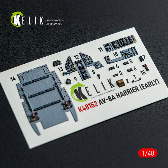 AV-8A HARRIER (Early) - interior 3D decals for Kinetic kit