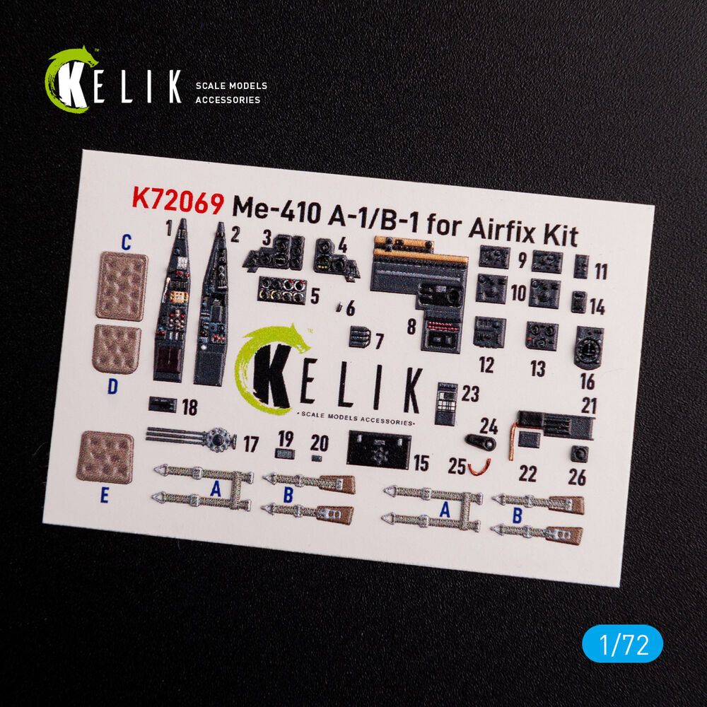 Messerschmitt Me410A-1 interior 3D decals for Airfix kit