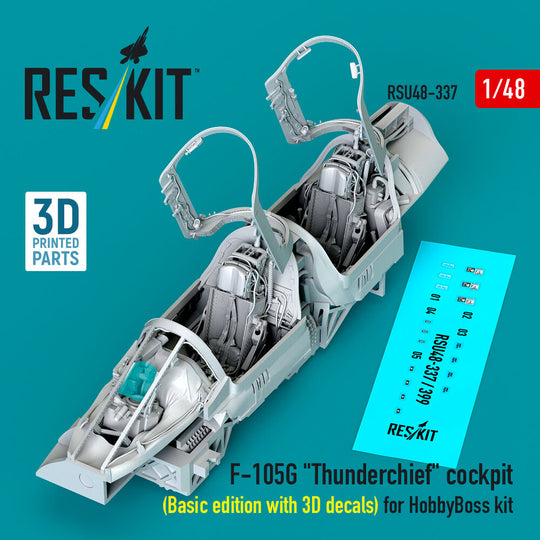 F-105G Thunderchief cockpit (Basic edition with 3D decals) for HobbyBoss kit (3D Printed)
