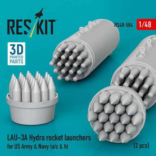 LAU-3A Hydra rocket launchers for US Army & Navy (a/c & h) (2pcs) (3D Printed)