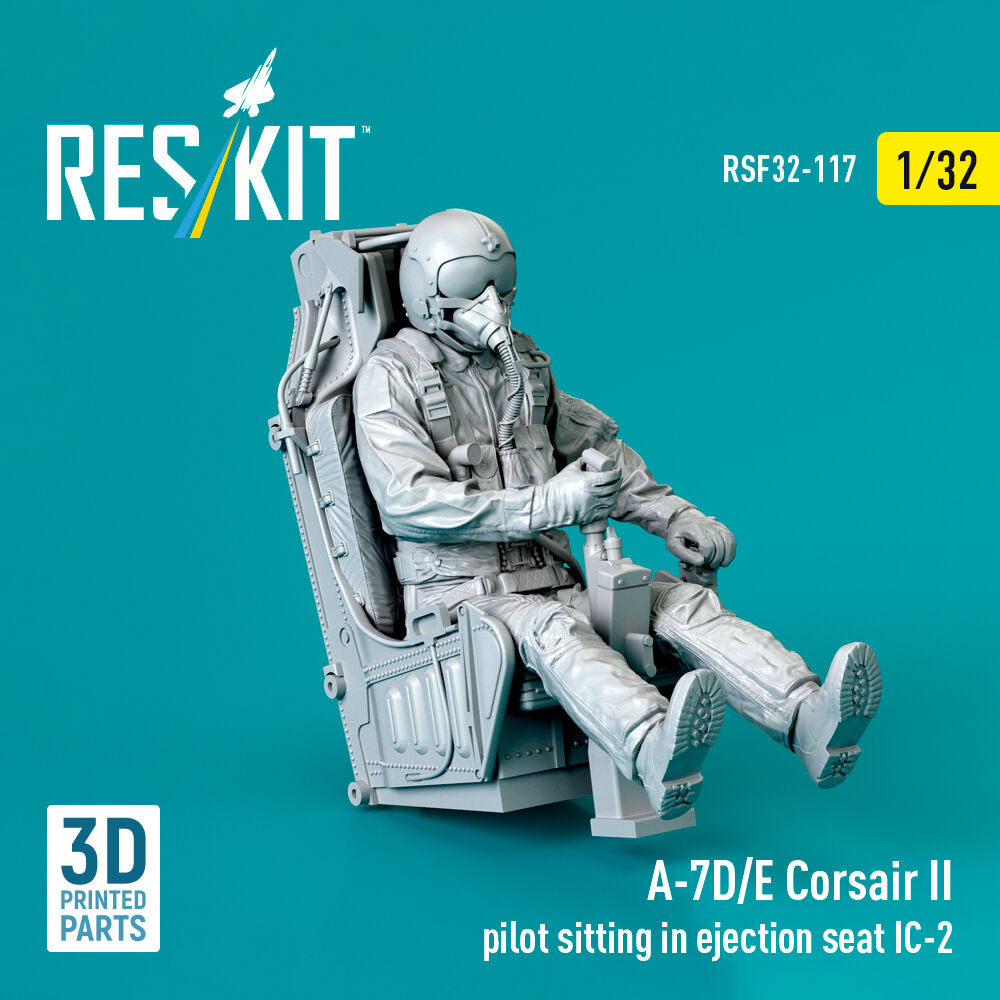 A-7D/E Corsair II pilot sitting in ejection seat IC-2 (3D Printed)