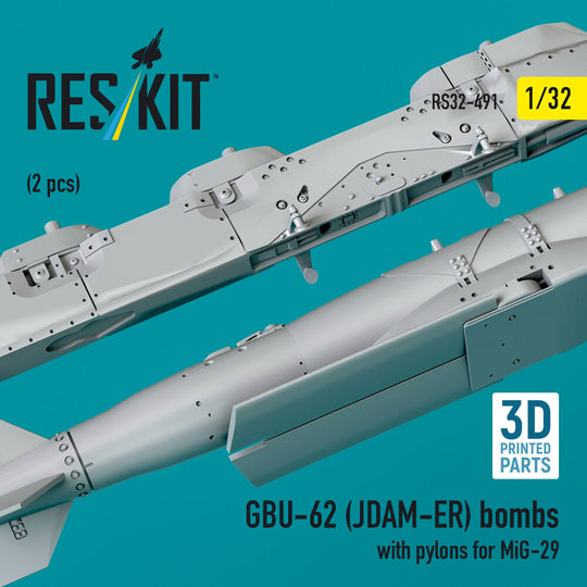 GBU-62 (JDAM-ER) bombs with pylons for MiG-29 (2 pcs) (3D Printed)