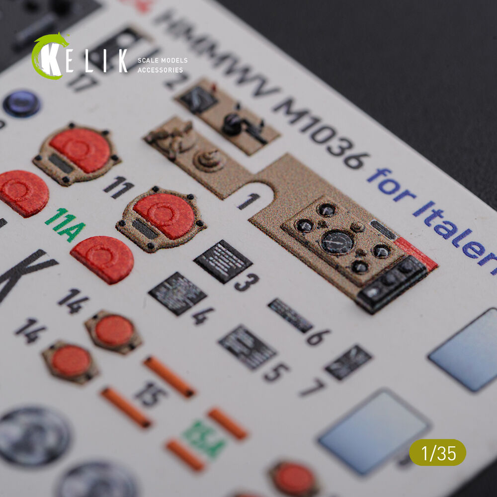“HUMVEE” HMMWV M1036 with TOW Desert version Interior 3D Decal for Italeri kit