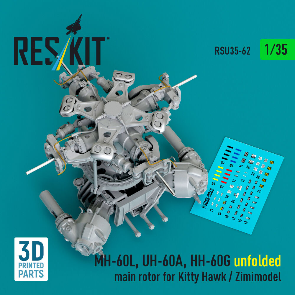 MH-60L, UH-60A, HH-60G unfolded main rotor for Kitty Hawk / Zimimodel (3D Printed)
