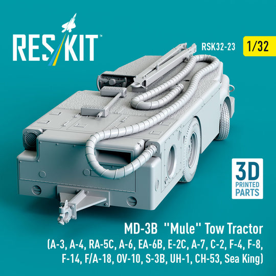 MD-3B Mule Tow Tractor (A-3, A-4, RA-5C, A-6, EA-6B, E-2C, A-7, C-2, F-4, F-8, F-14, F/A-18, OV-10, S-3B, UH-1, CH-53, Sea King) (3D Printed model kit)