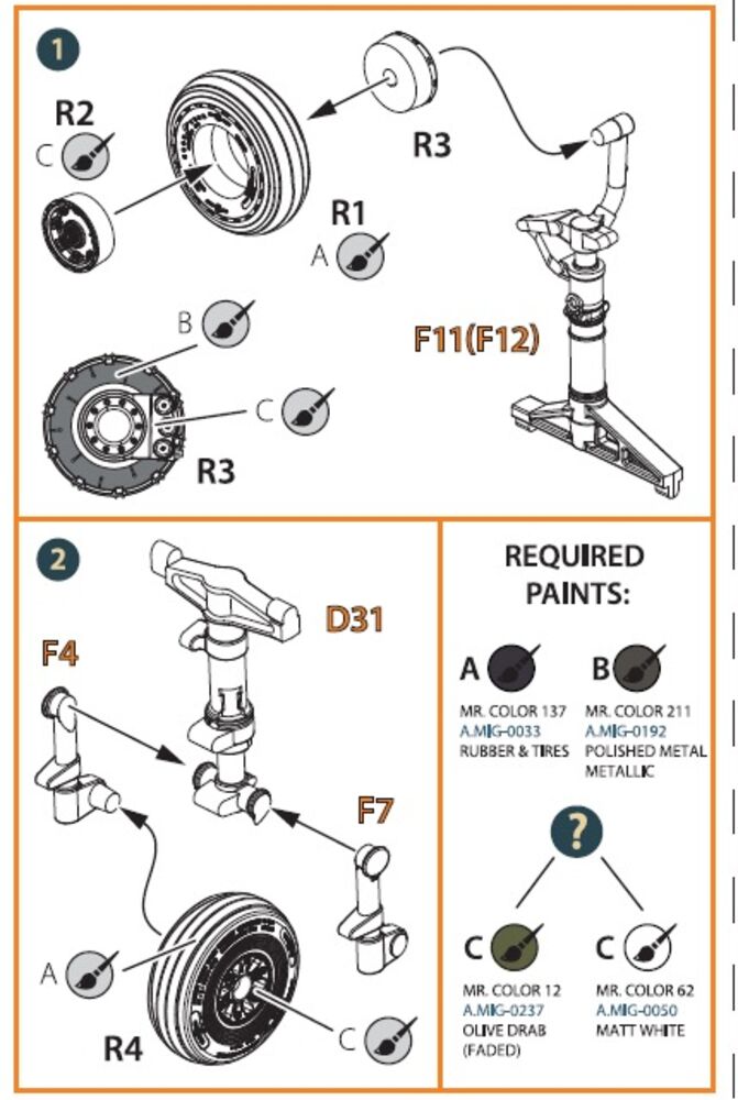 OV-1 A/B/C/D Mohawk wheels set for CP kit ??72016