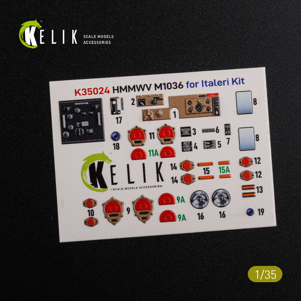 “HUMVEE” HMMWV M1036 with TOW Desert version Interior 3D Decal for Italeri kit