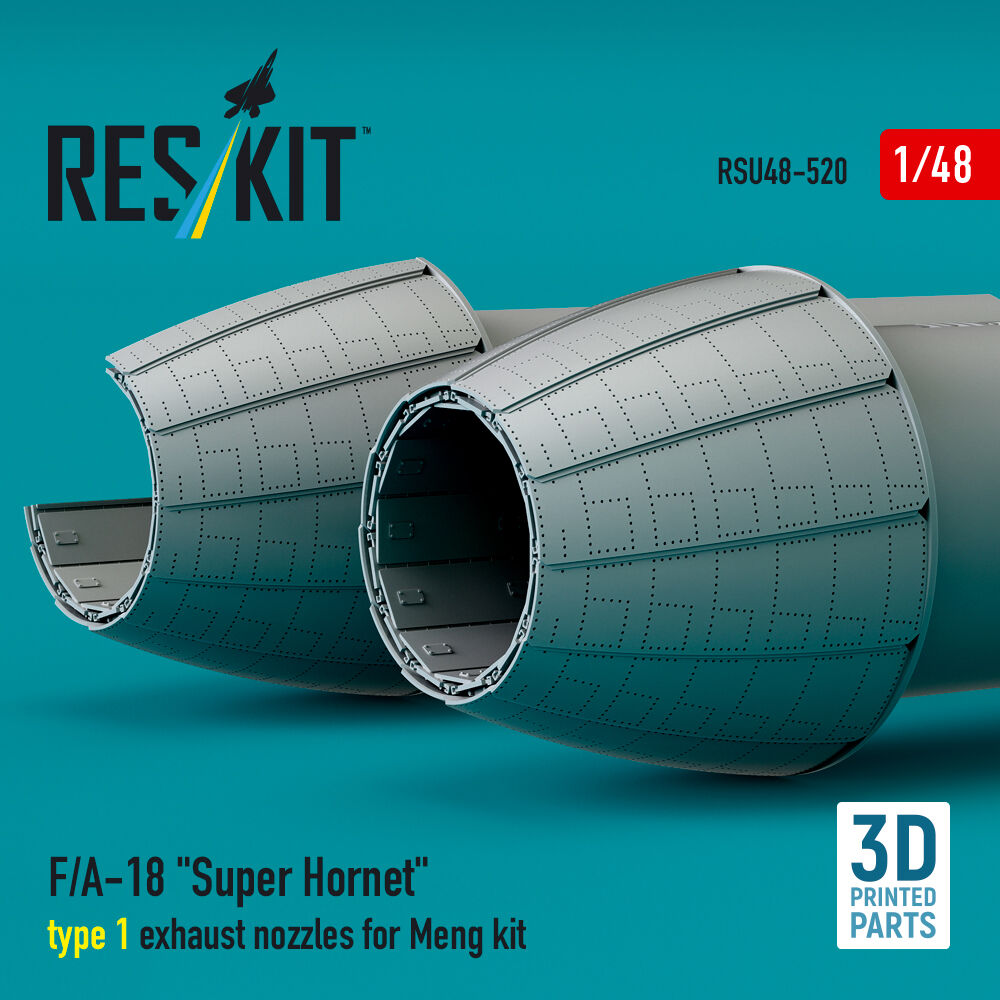 F/A-18 Super Hornet type 1 exhaust nozzles for Meng kit (3D Printed)