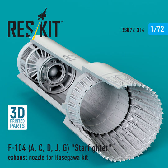 F-104 (A, C, D, J, G) Starfighter exhaust nozzle for Hasegawa kit (3D Printed)