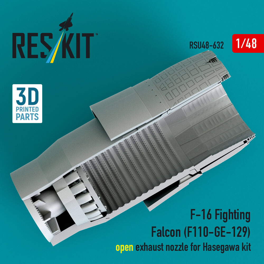 F-16 Fighting Falcon (F110-GE-129) open exhaust nozzle for Hasegawa kit (3D Printed)