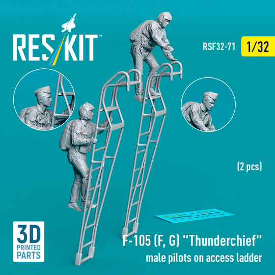 F-105 (F, G) Thunderchief male pilots on access ladder (2 pcs) (3D Printed)