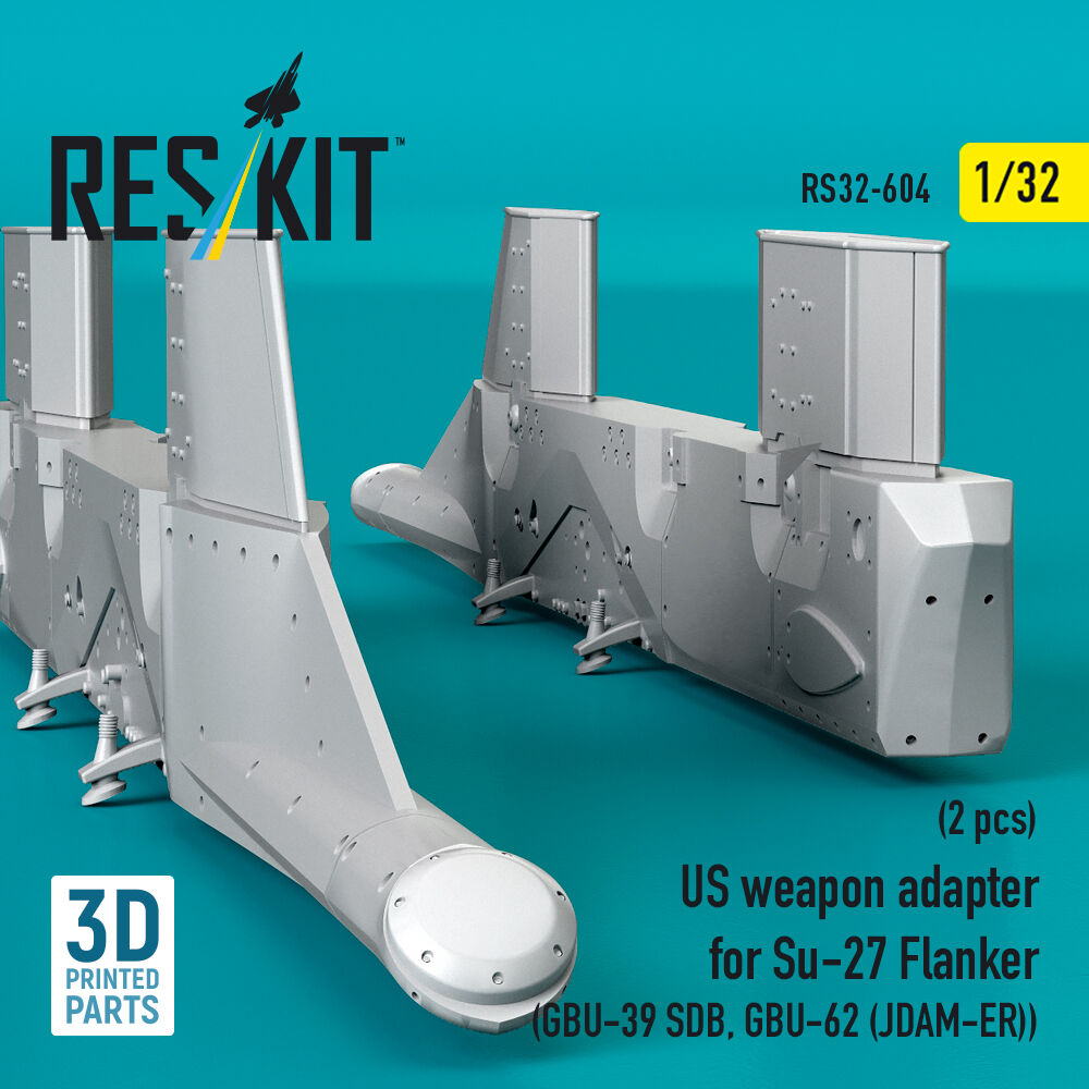 US weapon adapter for Su-27 Flanker (2 pcs) (GBU-39 SDB, GBU-62 (JDAM-ER)) (3D Printed)