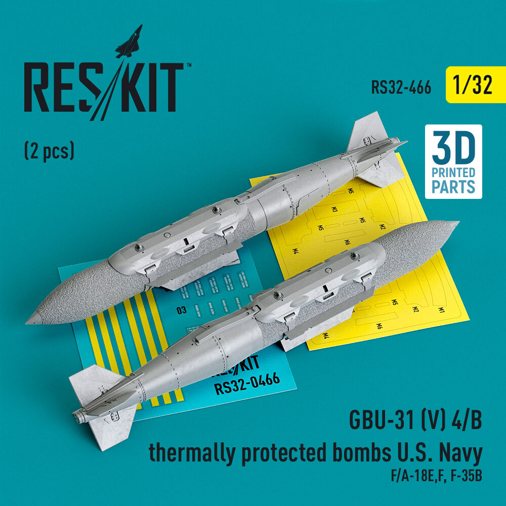 GBU-31 (V) 4/B thermally protected bombs U.S. Navy (2 pcs) (F/A-18E,F, F-35B) (3D Printed)