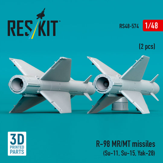 R-98 MR/MT missiles (2 pcs) (Su-11, Su-15, Yak-28) (3D Printed)