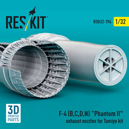 F-4 (B, C, D, N) Phantom II exhaust nozzles for Tamiya kit (3d Printed)