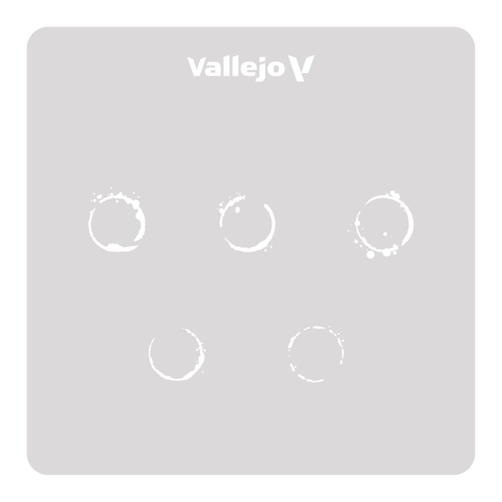 Vallejo Stencils: Drum Oil Marks 125 x 125 mm