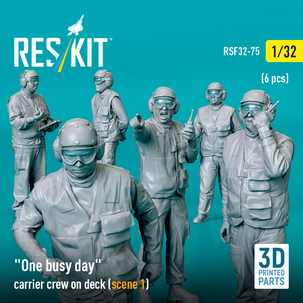 One busy day carrier crew on deck (scene 1) (6 pcs) (3D Printed)