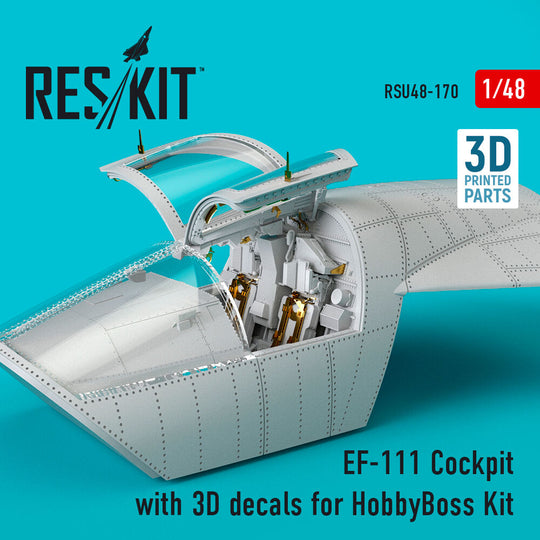 EF-111 Cockpit with 3D decals for HobbyBoss kit (3D Printed)